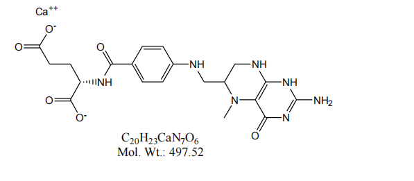 Descubra información química sobre el L-5-metiltetrahidrofolato cálcico